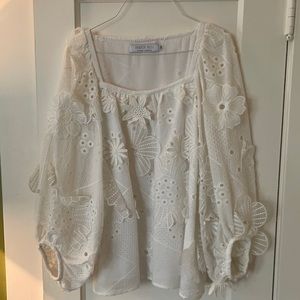 Hunter bell white eyelet top  size M